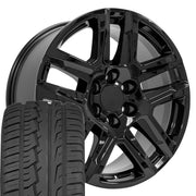 OE Wheels CV63 20x9 6x139.7 Gloss Black Wheels 275-55-20 Ironman iMove GEN 2 SUV Tires SET