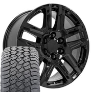 Set(4) 20x9 CV63 Gloss Black - 6x139.7 +28ET with 275/55r20 Sailun TerraMax AT2 Tires