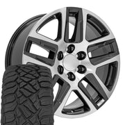 Set(4) 20x9 CV63 Gloss Gunmetal Machined - 6x139.7 +28ET with 275/55r20 Sailun TerraMax RT Tires