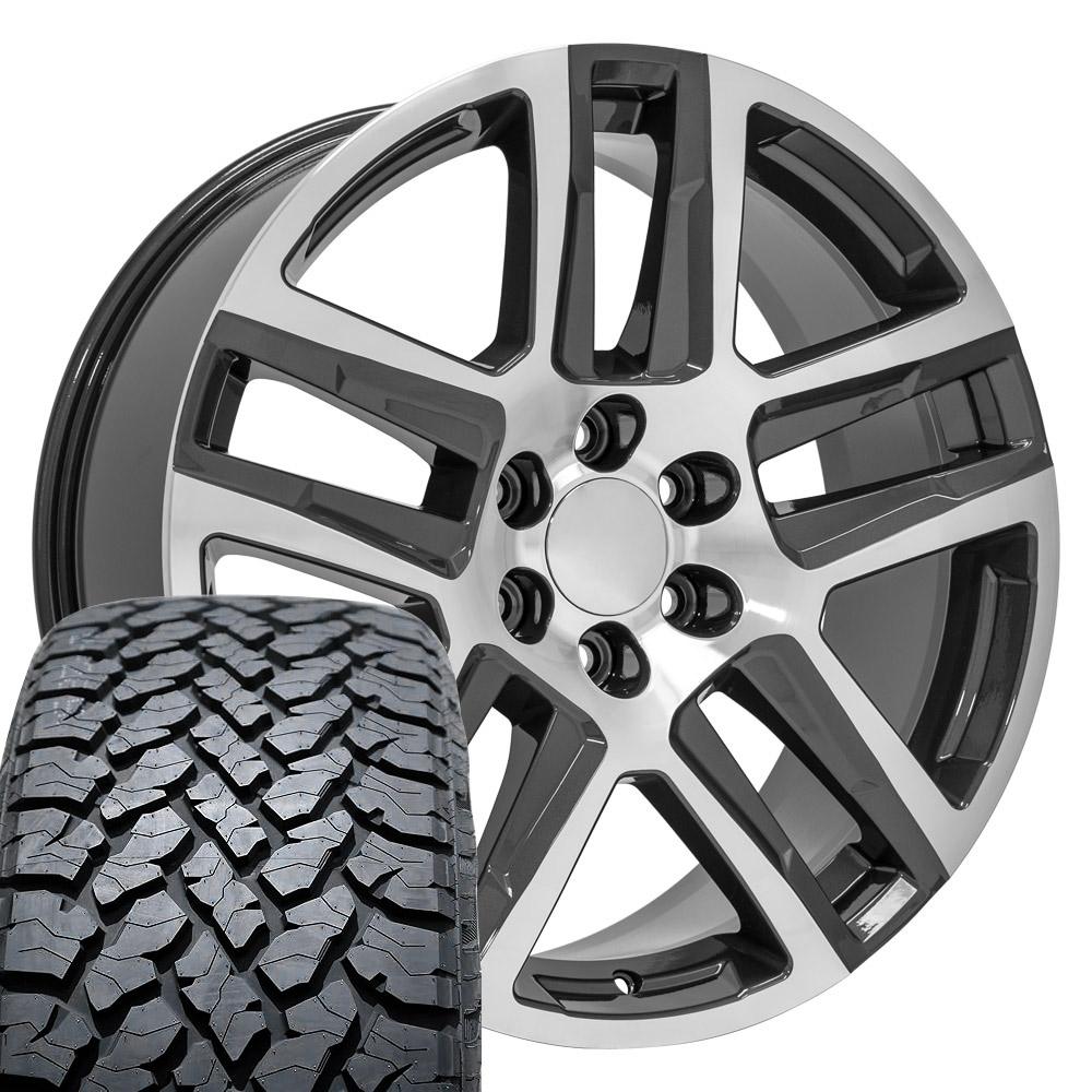 CV63 22x9 Gunmetal Silverado 1500 Z71 Replica Wheel Tire Set TBB – OE ...