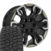 Set(4) 18x8.5 CV65 Satin Black Machined Face - Two Tone - 6x139.7 +26ET with 275/65r18 Ironman All Country AT-X Tires
