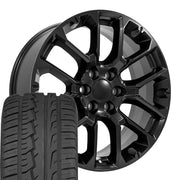 OE Wheels CV67 22x9 6x139.7 Satin Black Wheels 285-45-22 Ironman iMove GEN 2 SUV Tires SET