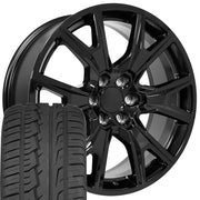 Set(4) 22x9 CV71 Gloss Black - 6x139.7 +28ET with 285/45r22 Ironman iMove GEN 2 SUV Tires