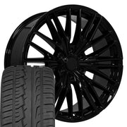 Set(4) 22x9 CV72 Gloss Black - 6x139.7 +18ET with 285/45r22 Ironman iMove GEN 2 SUV Tires