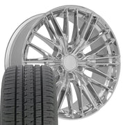 Set(4) 22x9 CV72 Chrome - 6x139.7 +18ET with 285/45r22 Bridgestone Dueler Alenza HL Tires