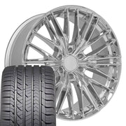 Set(4) 22x9 CV72 Chrome - 6x139.7 +18ET with 285/45r22 Goodyear Eagle Sport Tires