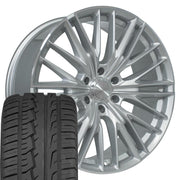 Set(4) 22x9 CV72 Gloss Silver Machined - 6x139.7 +18ET with 285/45r22 Ironman iMove GEN 2 SUV Tires