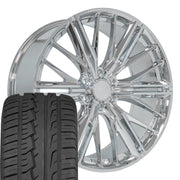 Set(4) 24x10 CV72 Chrome - 6x139.7 +31ET with 295/35r24 Ironman iMove GEN 2 Tires