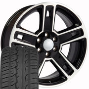 Set(4) 22x9 CV74 Gloss Black Machined - 6x139.7 +24ET with 285/45r22 Ironman iMove GEN 2 SUV Tires