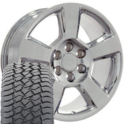 20" Replica Wheels fit Chevrolet Tahoe - CV76 Chrome 20x9, Sailun Tires Set
