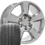 OE Wheels CV76 20x9 6x139.7 Chrome Wheels 275-55-20 Goodyear Eagle LS2 Tires SET
