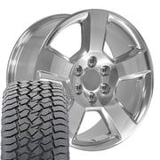 Set(4) 20x9 CV76 Polished - 6x139.7 +27ET with 275/55r20 Sailun TerraMax AT2 Tires