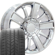 OE Wheels CV77 20x9 6x139.7 Chrome Wheels 275-55-20 Goodyear Eagle LS2 Tires SET