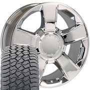 20" Replica Wheels fit Chevrolet Tahoe - CV79 Chrome 20x8.5, Sailun Tires Set