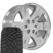 Set(4) 20x8.5 CV81 Polished - 6x139.7 +31ET with 275/55r20 Sailun TerraMax RT Tires