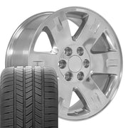 Set(4) 20x8.5 CV81 Polished - 6x139.7 +31ET with 275/55r20 Goodyear Eagle LS2 Tires