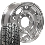 OE Wheels CV82 16x6.5 8x165.1 Polished Wheels 245-75-16 Ironman All Country A/T Tires SET