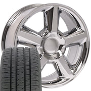 Set(4) 20x8.5 CV83 Chrome - 6x139.7 +31ET with 275/55r20 Bridgestone Dueler Alenza HL Plus Tires
