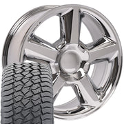 20" Replica Wheels fit Chevrolet Tahoe - CV83 Chrome 20x8.5, Sailun Tires Set