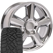 Set(4) 20x8.5 CV83 Chrome - 6x139.7 +31ET with 275/55r20 Sailun TerraMax RT Tires