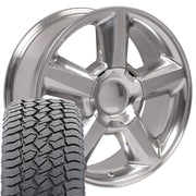 20" Replica Wheels fit Chevrolet Tahoe - CV83 Polished 20x8.5, Sailun Tires Set
