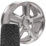 Set(4) 20x8.5 CV83 Polished - 6x139.7 +31ET with 275/55r20 Sailun TerraMax RT Tires