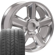Set(4) 20x8.5 CV83 Polished - 6x139.7 +31ET with 275/55r20 Goodyear Eagle LS2 Tires
