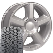 20" Replica Wheels fit Chevrolet Tahoe - CV83 Gloss Silver 20x8.5, Sailun Tires Set
