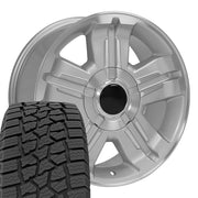 Set(4) 18x8 CV88 Gloss Silver Machined - 6x139.7 +31ET with 275/65r18 Ironman All Country AT-X Tires