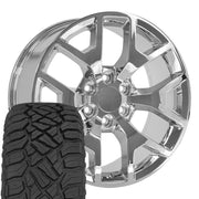 Set(4) 20x9 CV92 Chrome - 6x139.7 +27ET with 275/55r20 Sailun TerraMax RT Tires