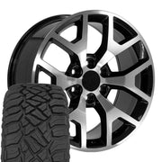 Set(4) 20x9 CV92 Gloss Black Machined - 6x139.7 +27ET with 275/55r20 Sailun TerraMax RT Tires