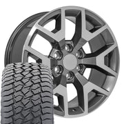 Set(4) 20x9 CV92 Gloss Gunmetal Machined - 6x139.7 +27ET with 275/55r20 Sailun TerraMax AT2 Tires