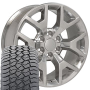 20" Replica Wheels fit GMC Sierra 1500 - CV92 Polished 20x9, Sailun Tires Set