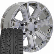 Set(4) 22x9 CV93B Chrome with Chrome Insert - 6x139.7 +24ET with 285/45r22 Ironman iMove GEN 2 SUV Tires