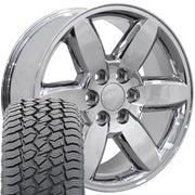 Set(4) 20x8.5 CV94 Chrome - 6x139.7 +31ET with 275/55r20 Sailun TerraMax AT2 Tires