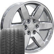 Set(4) 20x8.5 CV94 Chrome - 6x139.7 +31ET with 275/55r20 Goodyear Eagle LS2 Tires