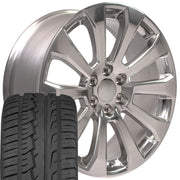 Set(4) 22x9 CV95 Polished - 6x139.7 +28ET with 285/45r22 Ironman iMove GEN 2 SUV Tires