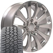 Set(4) 22x9 CV95 Polished - 6x139.7 +28ET with 285/45r22 Sailun TerraMax AT2 Tires