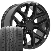 Set(4) 20x9 CV98B Gloss Black - 6x139.7 +24ET with 275/55r20 Goodyear Eagle LS2 Tires