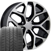 Set(4) 20x9 CV98B Gloss Black Machined - 6x139.7 +27ET with 275/55r20 Goodyear Eagle LS2 Tires