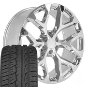 Set(4) 24x10 CV98B Chrome - 6x139.7 +24ET with 295/35r24 Ironman iMove GEN 2 Tires