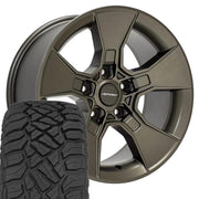 Set(4) 17x8.5 DF02 Satin Bronze - 5x127 +12ET with 33x12.50r17 Sailun TerraMax RT Tires