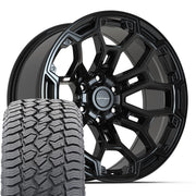 20" DEFIANT Wheels fit Ram 1500 - DF03 Gloss Black 20x9, Sailun Tires Set