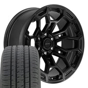 DEFIANT DF03 20x9 6x139.7 Satin Black with Dark Satin Charcoal 2-Tone Wheels 275-55-20 Bridgestone Dueler Alenza HL Plus Tires SET