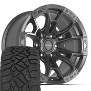 Set(4) 20x9 DF04 Satin Gunmetal - 6x135 +12ET with 275/55r20 Sailun TerraMax RT Tires