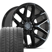 Set(4) 20x9 DF17A Gloss Black - 6x139.7 +18ET with 275/55r20 Goodyear Eagle LS2 Tires