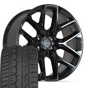 Set(4) 22x9 DF17B Gloss Black - 6x139.7 +18ET with 285/45r22 Ironman iMove GEN 2 SUV Tires