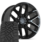 Set(4) 20x9 DF17C Gloss Black - 6x135 +18ET with 275/55r20 Sailun TerraMax RT Tires