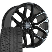 Set(4) 22x9 DF17C Gloss Black - 6x135 +18ET with 285/45r22 Ironman iMove GEN 2 SUV Tires