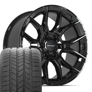 Set(4) 20x9 DF18A Gloss Black - 6x139.7 +18ET with 275/55r20 Goodyear Eagle LS2 Tires